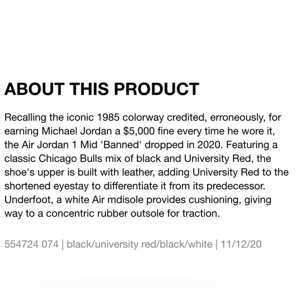 Air Jordan 1 mid ‘Banned’ mens US 8 - Picture 2 of 5